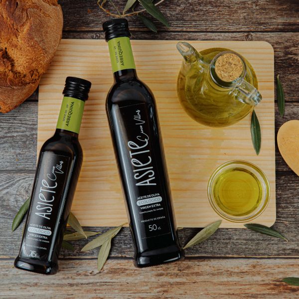 Aceite de Oliva Virgen Extra ecológico: Arbequina + Royeta de Asque. Botella de vidrio de 50cl - Imagen 4